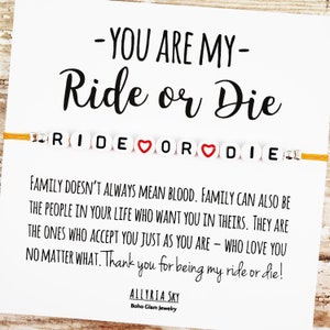 Ride or Die Word Bracelet, Ride or Die Letter Bracelet, Best Friend Gift, Best Friend Bracelet, Ride or Die, Gift for Friend, BFF, Bestie