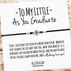 Bracelet cadeau avec carte de graduation « To My Little » | | de cadeau de remise des diplômes de sœur Big Little Graduation Gift | Bijoux Grande Sœur, Petite Sœur