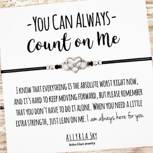 Bracelet d’amitié avec carte « You Can Count on Me » | Soutien, Encouragement, Penser à vous, Ici pour vous, Toute occasion, Cadeau du meilleur ami