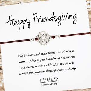 Bracelet Best Friend avec carte « Happy Friendsgiving » | | cadeaux Best Friend Peu importe où | Friends Weekend, Friends Get Together Gift