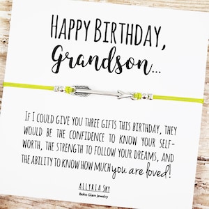 Cadeau d’anniversaire petit-fils, bracelet petit-fils, cadeau petit-fils, carte d’anniversaire petit-fils, cadeau grand-mère petit-fils, petit-fils d’anniversaire, pour petit-fils
