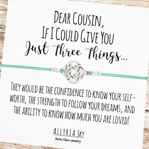 Friendship Bracelet with "Dear Cousin" Card | Cousin Gift, Cousin Bracelet, Cousin Jewelry, Cousin Birthday Gift, Long Distance Cousin