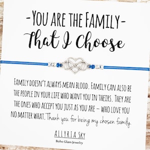 Best Friend Bracelet with Unbiological Family Card | Unbiological Sister Gift, Friends Family, Ohana, Step, Bonus, Adoptive, Foster Family