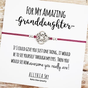 Friendship Bracelet with &quot;For My Granddaughter&quot; Card | Granddaughter Gift Bracelet, Granddaughter Birthday, Grandma Granddaughter Gift