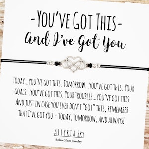Bracelet d'amitié avec carte "You've Got This, I've Got You" | Soutien, encouragement, je pense à vous, ici pour vous, cadeau du meilleur ami