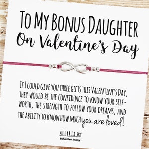 Bonus Fille Valentine, Bonus Fille Cadeau, Bonus Fille Cadeau de Saint-Valentin, Bonus Fille Bracelet, Bonus Fille Carte de Saint-Valentin