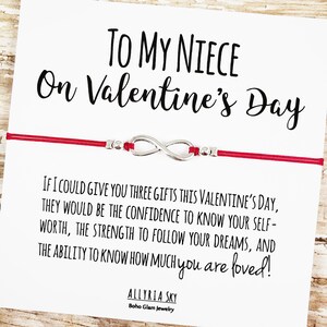 Nièce Cadeau de Saint-Valentin, Nièce Carte de Saint-Valentin, Nièce Saint-Valentin, Bracelet Nièce, Cadeau Nièce, Carte Nièce, Tante Nièce Cadeau de Saint-Valentin