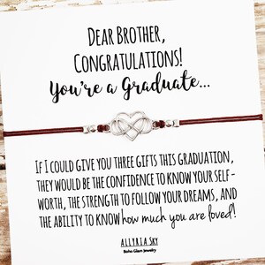 Bracelet cadeau avec carte de fin d’études « Cher frère », cadeau de remise des diplômes de frère, cadeau de frère, remise de diplôme de frère, école secondaire, collège