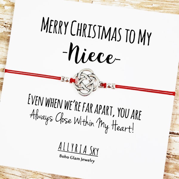 Gift Bracelet with "Merry Christmas to My Niece" Card | Niece Christmas Gift | Niece Christmas Card | Gift for Niece | Aunt Niece Gift