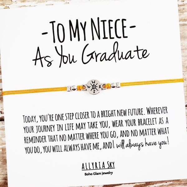 Gift Bracelet with "To My Niece" Graduation Card | Niece Graduation Gift, Aunt Niece Gift, Niece Graduation, High School, College Graduate