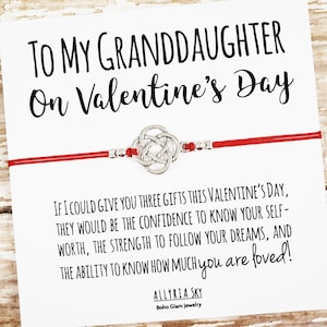Petit-fils Cadeau de Saint-Valentin, Petite-fille Saint-Valentin, Carte de bracelet de petite-fille, Cadeau de petite-fille, Cadeau grand-mère Petite-fille