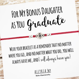 Bracelet d’amitié avec carte de graduation de fille bonus | Cadeau de remise de diplôme de fille en prime | | cadeau de belle-fille Lycée, Diplômé du collège