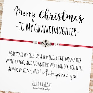Gift Bracelet with Granddaughter Christmas Card | Granddaughter Christmas Gift | Grandmother Granddaughter Christmas Gift | Long Distance