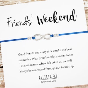 Bracelet Meilleur Ami avec carte « Week-end des amis » | | cadeaux Best Friend Voyage entre amis, Réunion d’amis, Rencontre d’amis, Voyage de filles