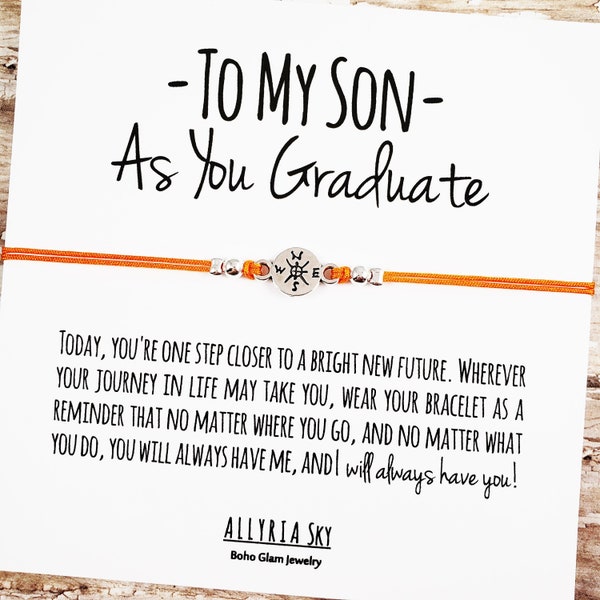 Gift Bracelet with "To My Son" Graduation Card, Son Graduation Gift, Son Bracelet, High School Graduation, College Graduation, Gift For Son