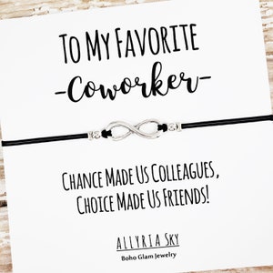 Bracelet d’amitié avec carte « Collègue préféré », Cadeau d’ami de travail, Cadeau de collègue, Carte De miss You, Anniversaire de collègue, Cadeau de collègue d’adieu
