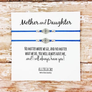 Set of Two Mother Daughter Bracelets No Matter Where No Matter What Mom, Daughter Gift Jewelry Mother's Day Matching Bracelets image 2