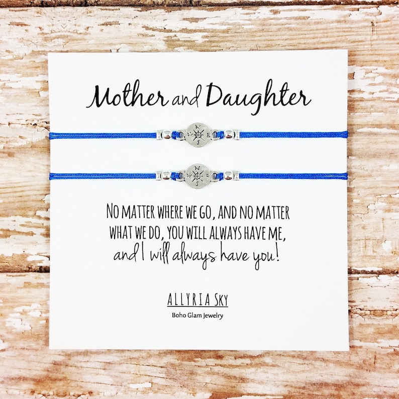 Set of Two Mother Daughter Bracelets No Matter Where No Matter What Mom, Daughter Gift Jewelry Mother's Day Matching Bracelets image 2