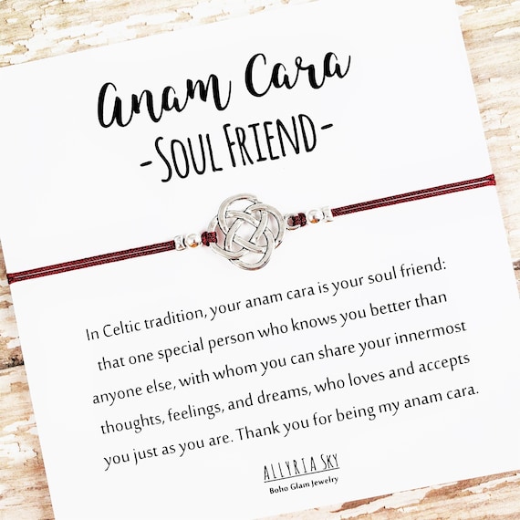 Friendship Bracelet With anam Cara Card Soul Friend Soul Sister Soulmate Gift Best Friend Gift Bracelet Celtic Symbolic Jewelry Etsy