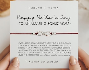 Gift Bracelet with "Happy Mother's Day Bonus Mom" Card, Stepmom, Bonus Mom Gift, Bonus Mom Bonus Daughter Mother's Day Gift, For Bonus Mom