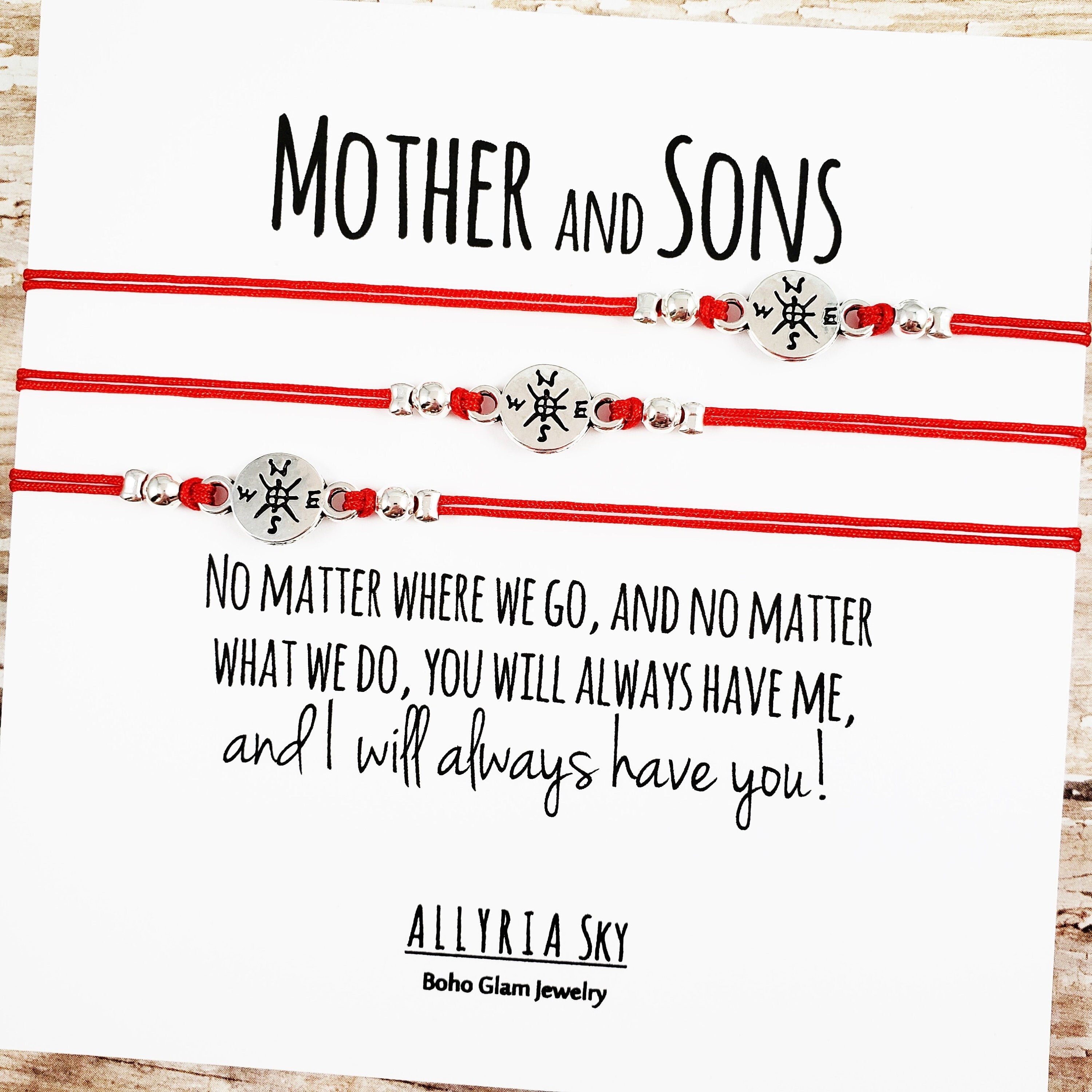 Set of THREE Mother Son Bracelets No 