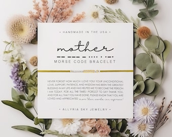 Mother Morse Code Bracelet, Gift for Mom, Mother Gift, Mother's Day Gift, Mother Daughter Gift Bracelet, Mom Birthday Gift, Mother Jewelry