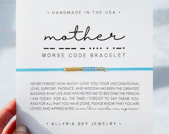 Mother Morse Code Bracelet, Gift for Mom, Mother Gift, Mother's Day Gift, Mother Daughter Gift Bracelet, Mom Birthday Gift, Mother Jewelry