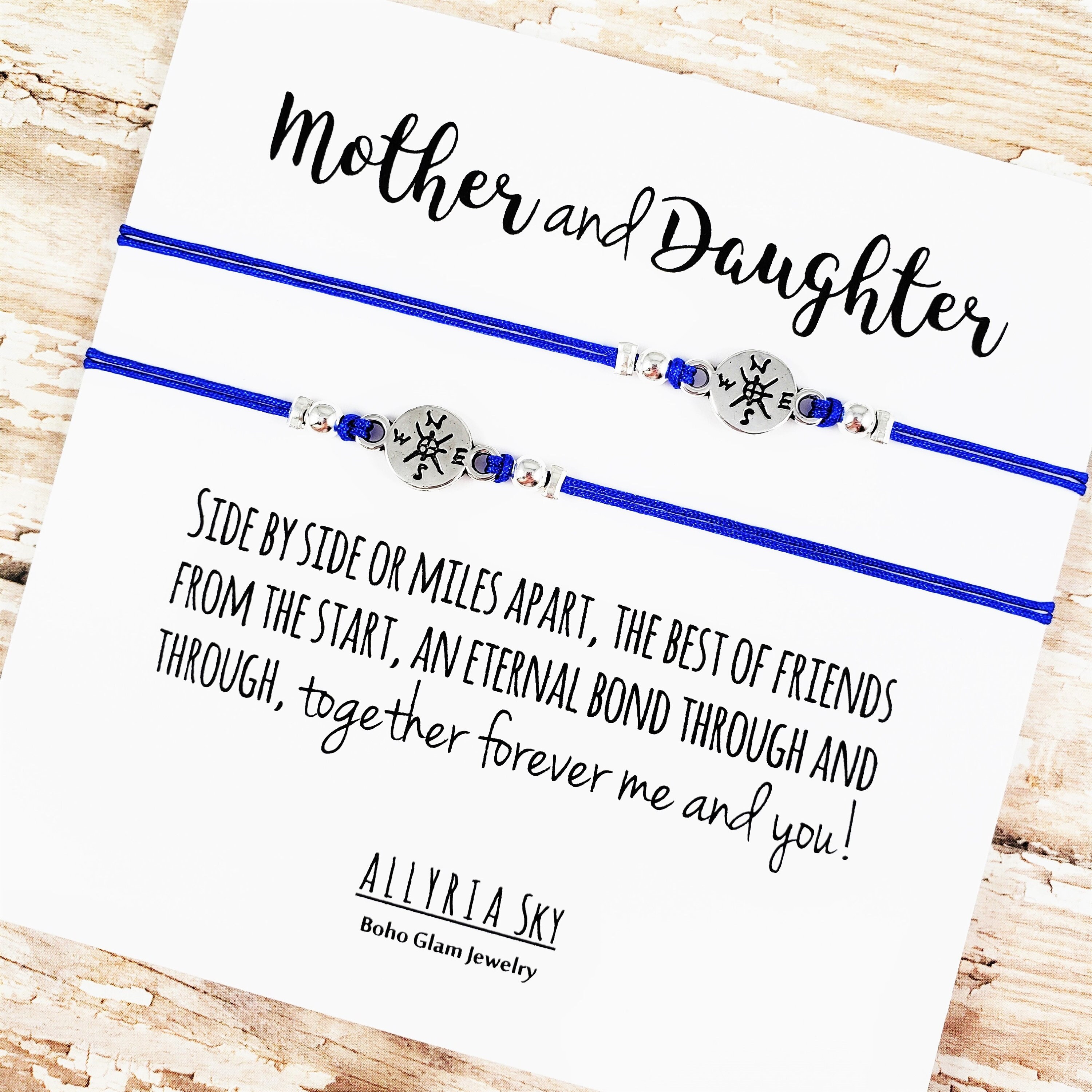 Set of Two Mother Daughter Bracelets Mom Daughter Best Friends Mom and Daughter Long Distance Mother s Day Matching Bracelets