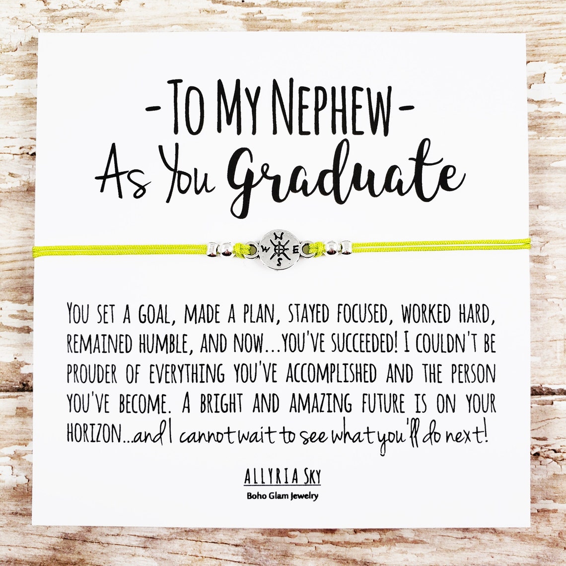 Gift Bracelet With Nephew Graduation Card Nephew Graduation Etsy