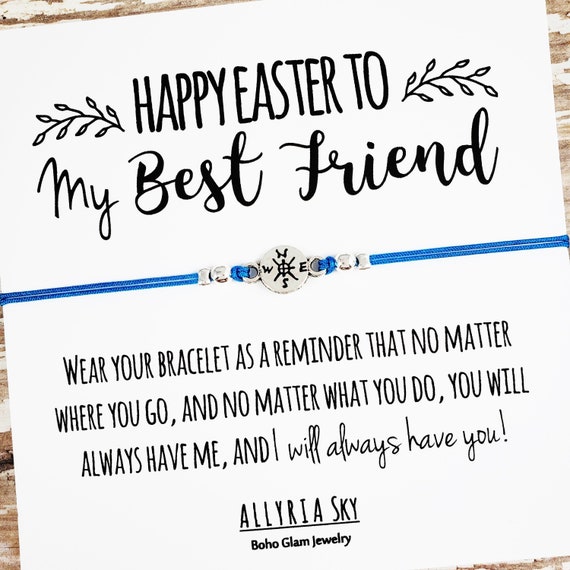 Happy Easter Best Friend Best Friend Bracelet With Happy Easter Card Best | Etsy