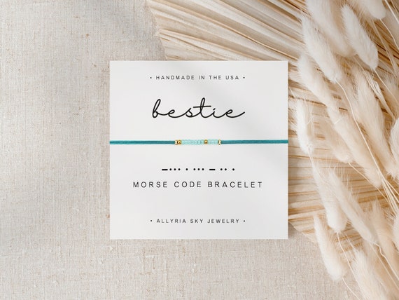 Morse Code "Bestie" Bracelet and Card, Bestie Gift Bracelet, Best Friend Bracelet, Best Friend Gift, BFF Graduation, Friendship Bracelet