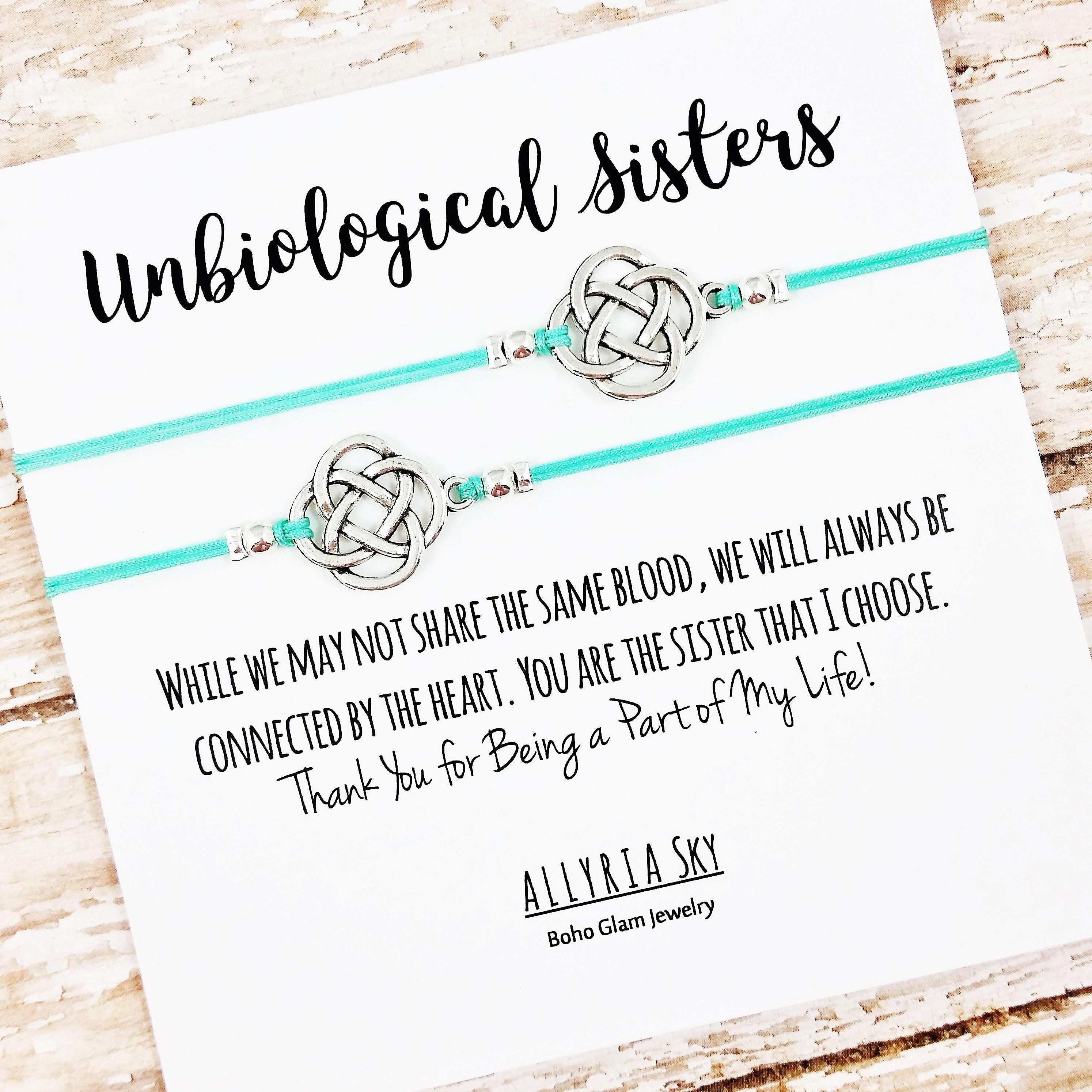Unbiological Sister Bracelet Set Best Friend Soul Sister - Etsy