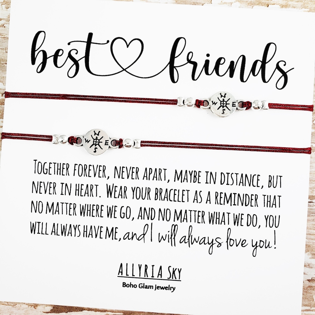 Set of Two Friendship Bracelets With best Friends Card Bestie, Best ...