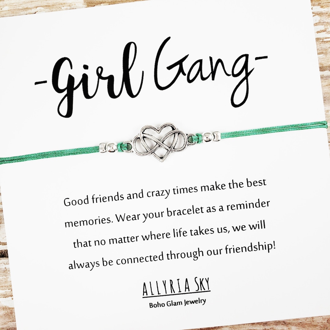 Friendship Bracelet With girl Gang Card Best Friend Gift Best Friend
