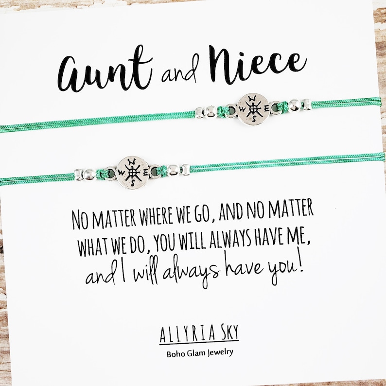 Set of Two Charm Bracelets With aunt and Niece Etsy