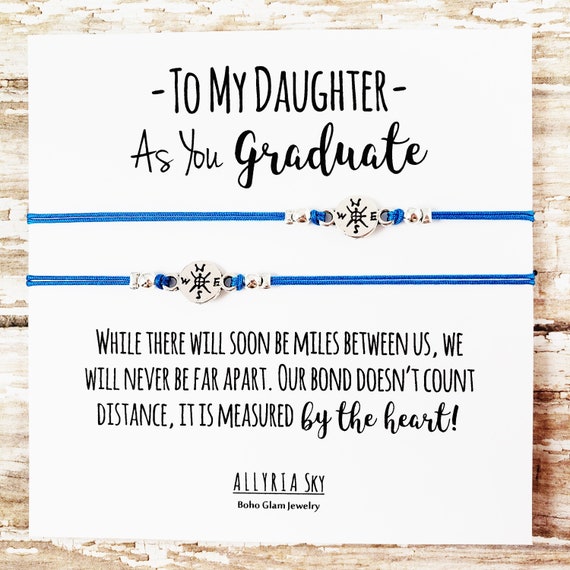 Set of Two Bracelets With Daughter Graduation Card Mom Daughter Gift Jewelry Matching Bracelets Mom Daughter Set for Daughter Etsy Ireland