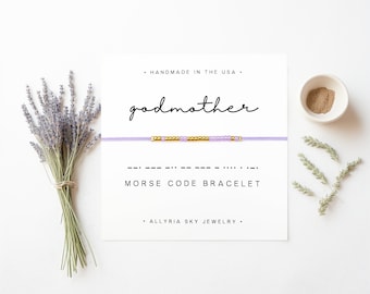 Godmother Morse Code Bracelet, Gift for Godmother, Unbiological Mom, Mother's Day Gift, Godmother Goddaughter Gift, Godmother Birthday