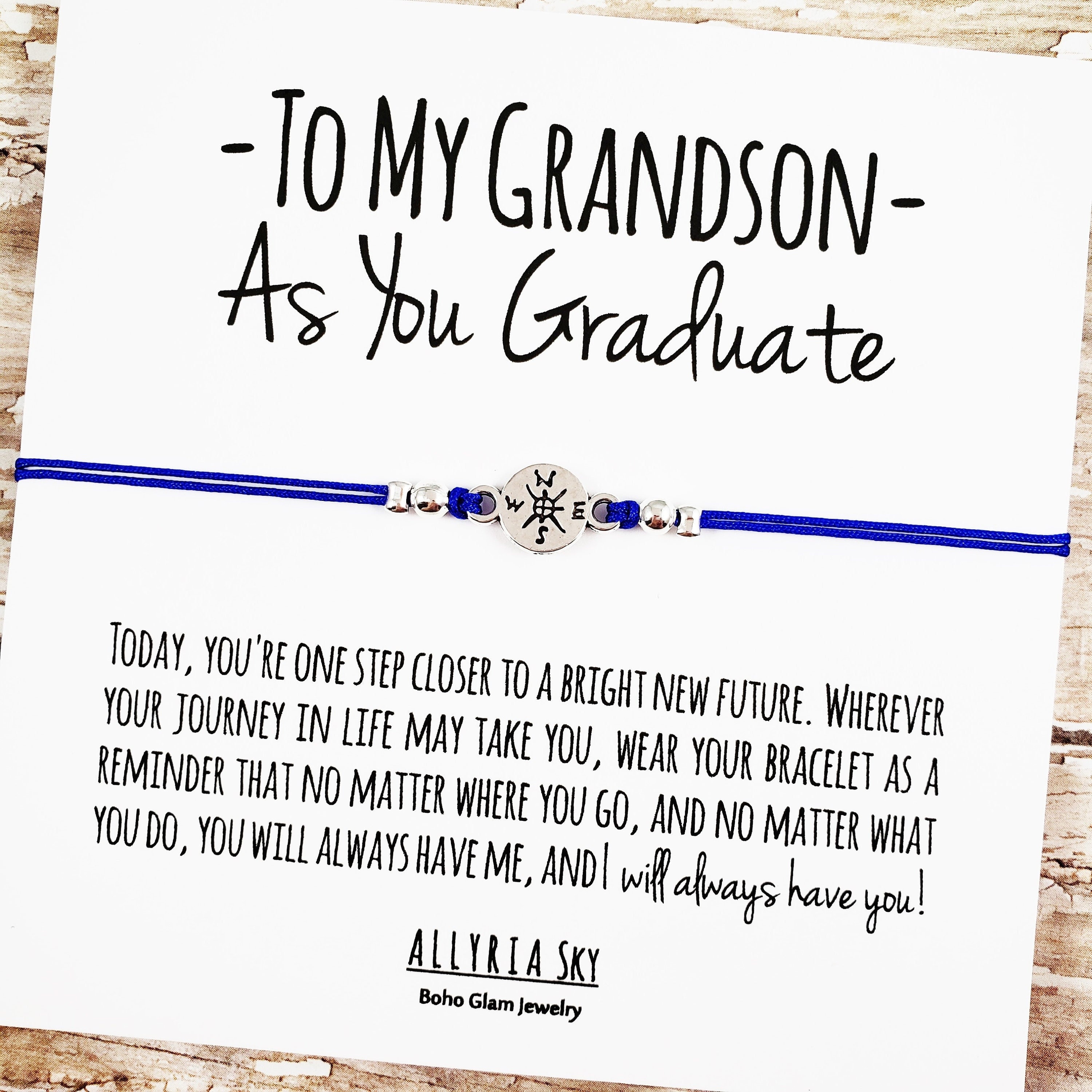 Gift Bracelet With to My Grandson Graduation Card - Etsy