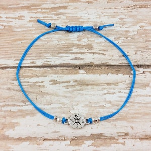 Set of Two Compass Friendship Bracelets with No Matter Where No Matter What Card BFF, Best Friend Gift Jewelry Matching Bracelet Set image 4