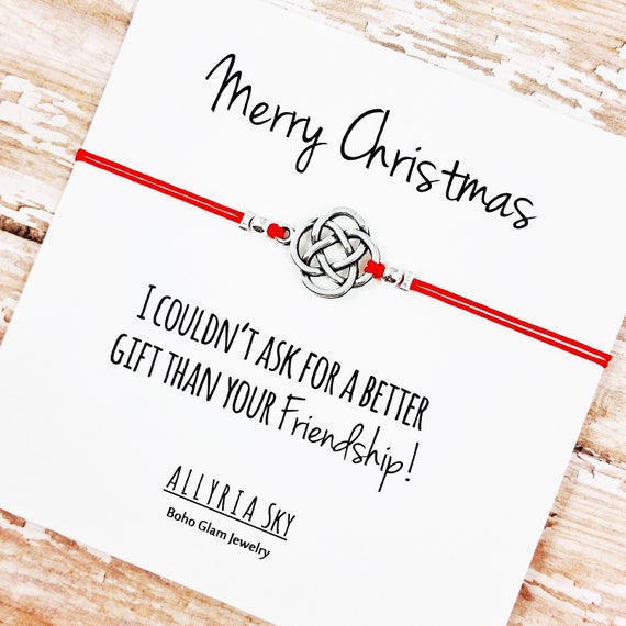 Best Friends Gifts Christmas, Cute Gifts for Friends, Best Friend Christmas Gift Small, BFF Christmas Gift, Wish Bracelet BFF Christmas Card