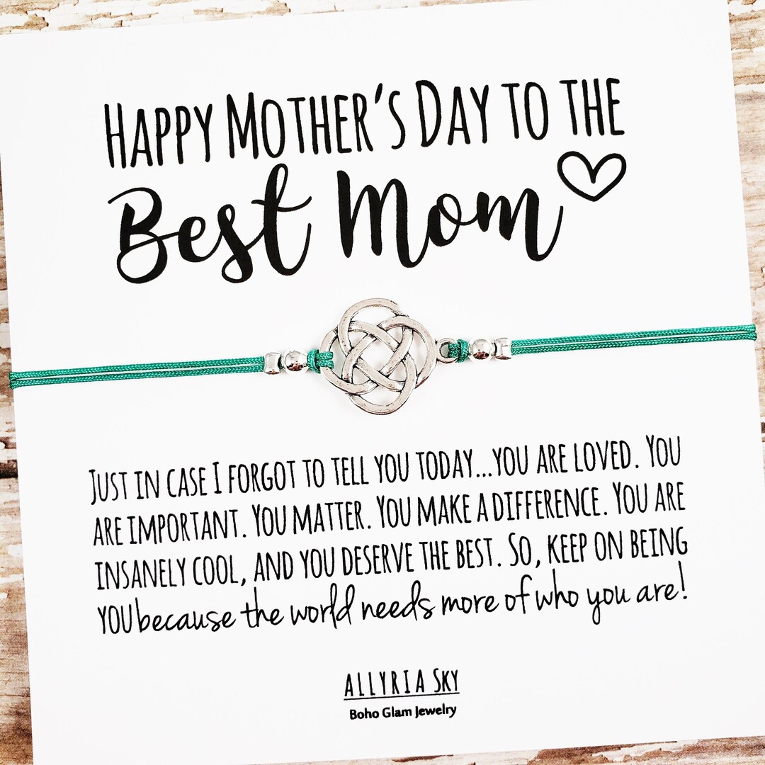 Mom Gift Bracelet With "best Mom" Mother's Day Card, Mother's Day Gift ...