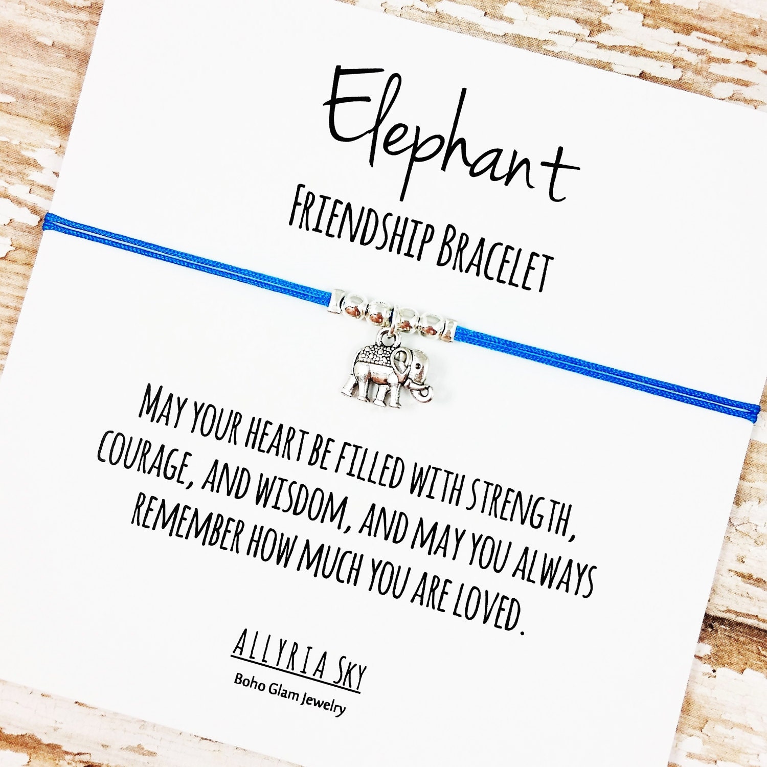 Silver Elephant Charm Friendship Bracelet Inspirational Best