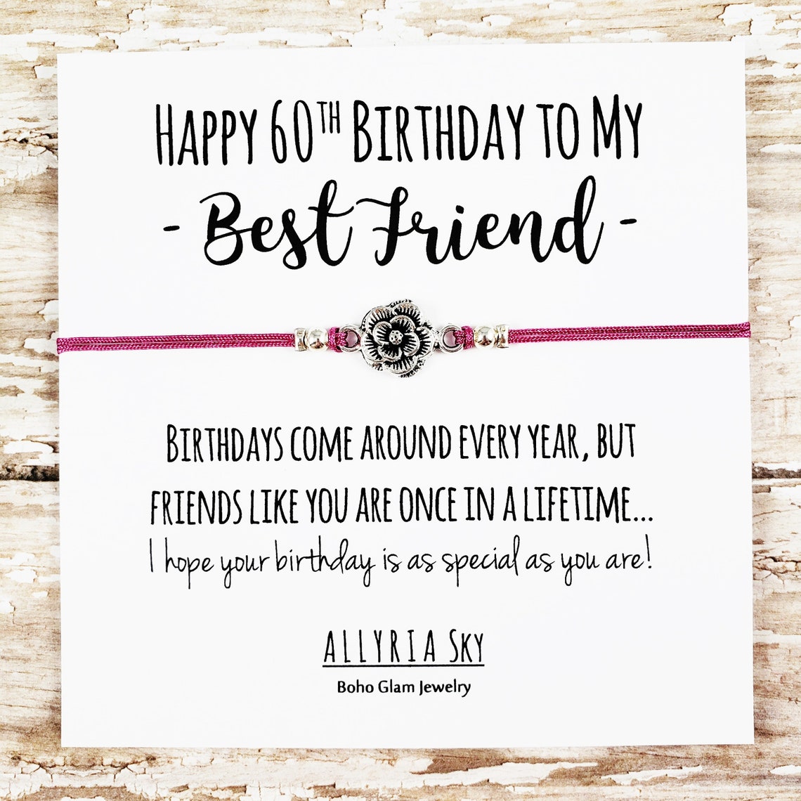 Happy 60th Birthday Best Friend Bracelet | Best Friend 60th Birthday ...