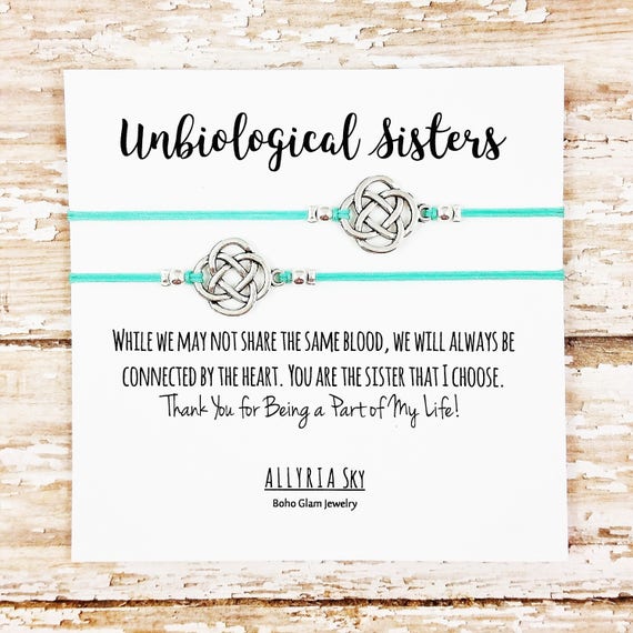 Unbiological Sister Charm Bracelet, Stainless Steel Heart Soul Sister  bracelet, Best Friend, Friendship Bracelet, BFF gifts, Adjustable Best  Friend