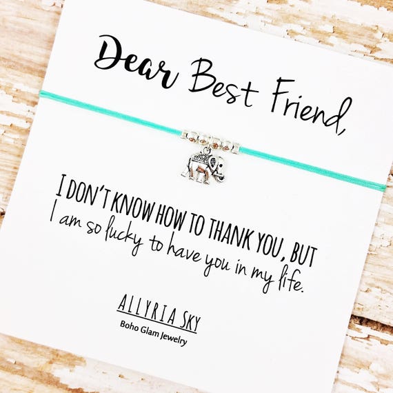 Best Friend Bracelet Friend Thank You Card Friendship Etsy