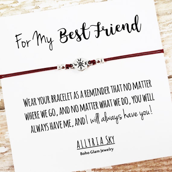 Best Friend Bracelet with Card Best Friend Gift No Matter | Etsy