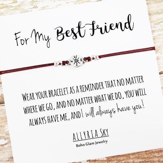 Best Friend Bracelet With Card Best Friend Gift No Matter Where