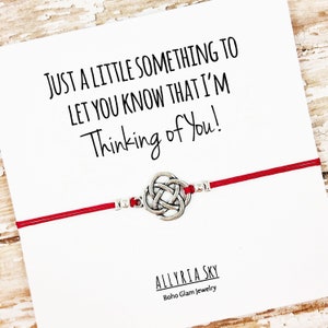 Charm Friendship Bracelet with &quot;Thinking of You&quot; Card | Best Friend Bracelet | Miss You, Thinking of You, Any Occasion Gift | For Her, Him