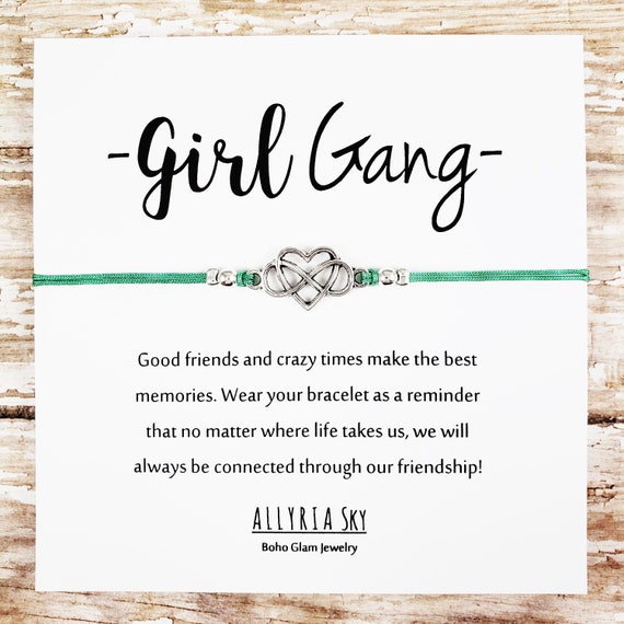 Friendship Bracelet With girl Gang Card Best Friend Gift Best Friend  Bracelet Big Little Sorority Soul Sister, BFF, Bestie Gift 