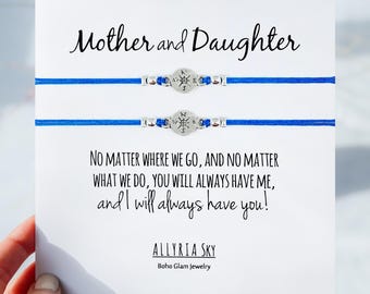Set of Two Mother Daughter Bracelets | No Matter Where No Matter What | Mom, Daughter Gift Jewelry | Mother&#39;s Day | Matching Bracelets